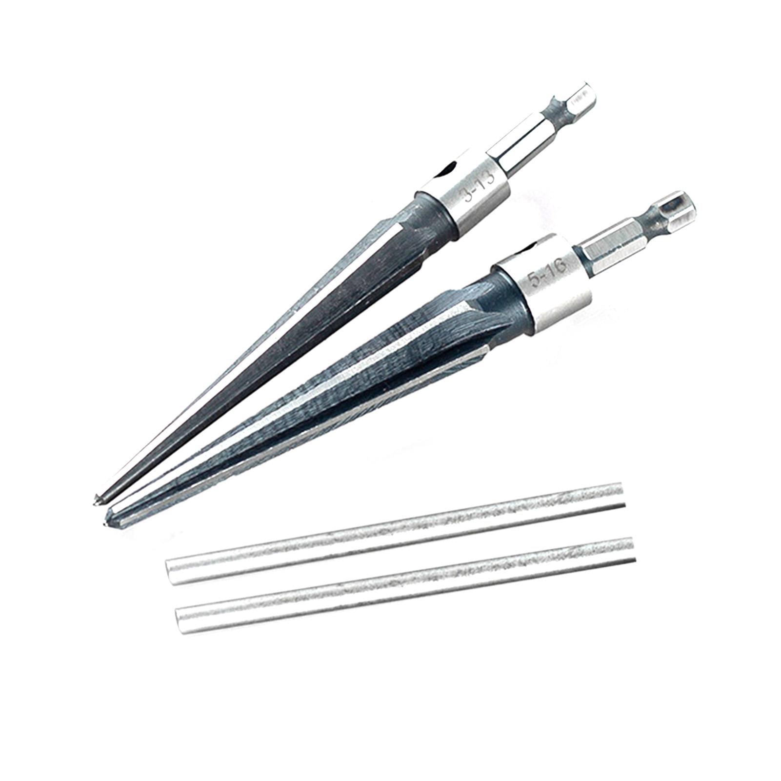 5 Pieces Taper Reamer Set Hand Reamer Tool Taper Hand Reamer 3-13mm and 5-16mm Bridge Pin Hole Reamer Detachable T-Handle for Guitars Wood