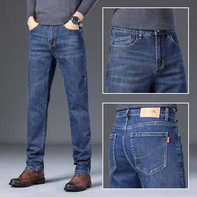 Herenjeans lente- en herfstmodellen los recht nieuw herenbroek tijmerk dun casual herenbroek