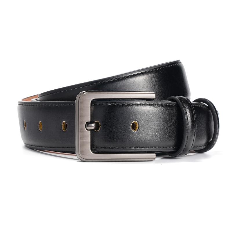Retro New Leather Belt for Men Genuine Leather Belt for Men and Middle Aged Men and Young Men Versatile Pin Buckle Belt