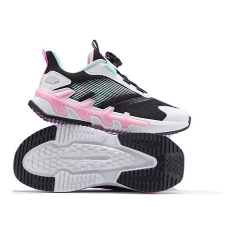 Anta Kids Bow Speed Comfortable Versatile Simple Non-Slip Breathable Low-Top Running Shoes Kids running shoes Black White Pink A22435532-3