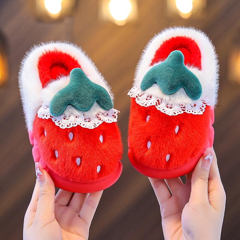 

2025 Детские Нескользящие Теплые Зимние Хлопковые Тапочки - Милый Дизайн Принцессы для Девочек 19.5CM 6-7 Years