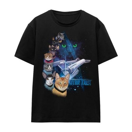 STAR TREK Unisex Adult Feline Galaxy T-Shirt