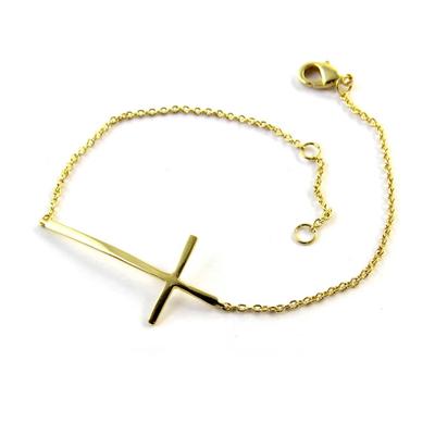 [N5370] - Gold Plated 'Cross' Bracelet