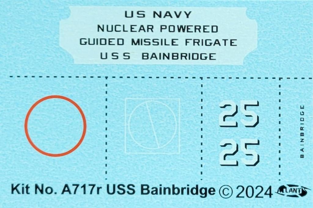 Atlantis Models 1/600 USS Bainbridge Nuclear-Powered Missile Cruiser Plastic Model ATLAMCA717 (Ship)