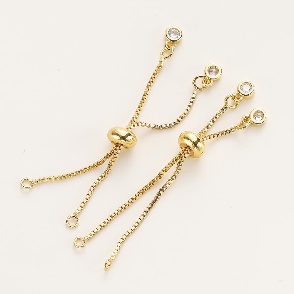 

2/4pcs 5/7/12cm 14K/18K Gold Color Plated Brass Adjustable Slider Chains For DIY Bracelet Making Jewelry Making Accessories 7cm x 2pcs