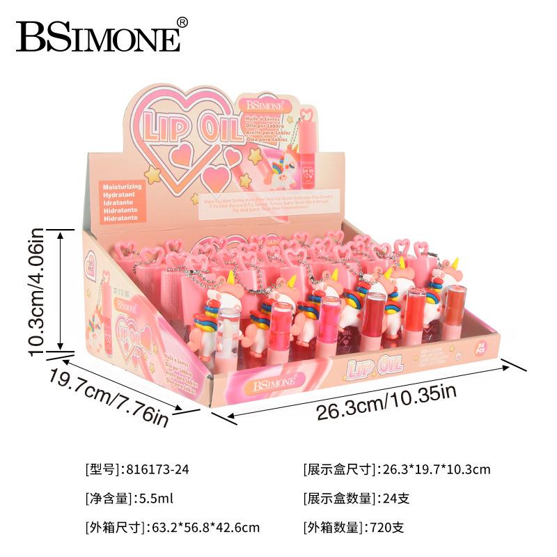Watery Plump Lip Gloss Mirror Liquid Lip Gloss Lip Glaze Lip Oil Cartoon Bag Pendant Moisturizing Lip Gloss 1