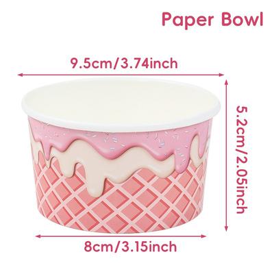 5-50 Stück/Packung Papier-Eisbecher für heiße oder kalte Speisen, Einweg-Dessertschalen, Snack-Süßigkeitenboxen für Kindergeburtstage