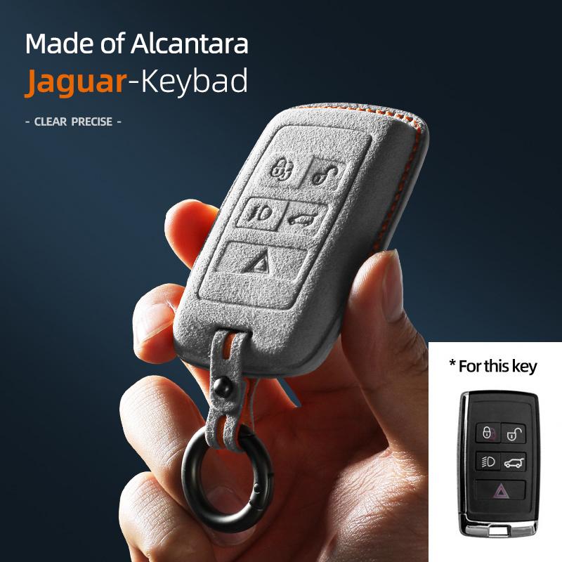 suede Car Key Case Holder Keychain For Land Rover Range Rover Discovery 5 Sport 2018 2019 For Jaguar XEL E-PACE 2019 Accessories