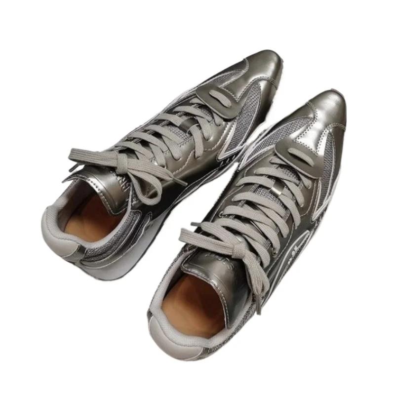 Pointed Toe Women Ankle Boots Casual Sneakers Flats Woman Shoes New Fashion Trend Winter Lace Up Sport Luxury Zapatos Mujer