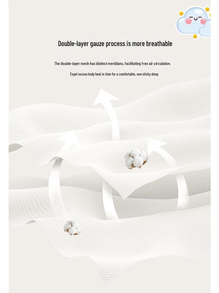 100% Cotton Double-Layer Gauze Long Body Pillow - Comfortable Leg-Hugging Side Sleeper Pillow