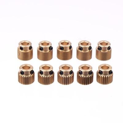 Lot de 5 pièces Roue d'extrudeur en laiton Engrenages d'entraînement à 26/40 dents Pour imprimante 3D Creality CR-10 10S S4 S5 Ender 3 / Pro / V2 Accessoires