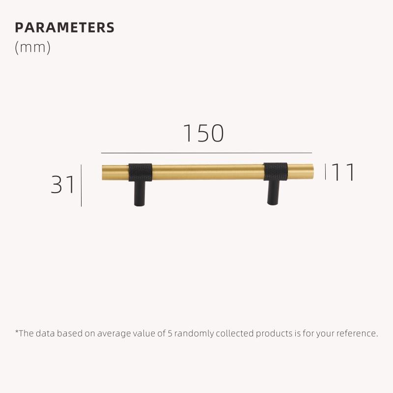 Dooroom Brass Furniture Handles Modern Knurling Black Gold Pulls Wardrobe Dresser Cupboard Cabinet Drawer Shoe Box Knobs