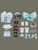 Adult Anime Game Goddess Style Open Chest Princess Maid Dress Cute Adorable Moe Cool Costume Cosplay Fancy Dress Transformation Outfit Set Blue