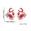 Boho Ocean Rhinestone Crab Dangle Earrings For Women Men Trendy Coastal Exaggerated Crab Claw Drop Earrings Summer Beach Jewelry