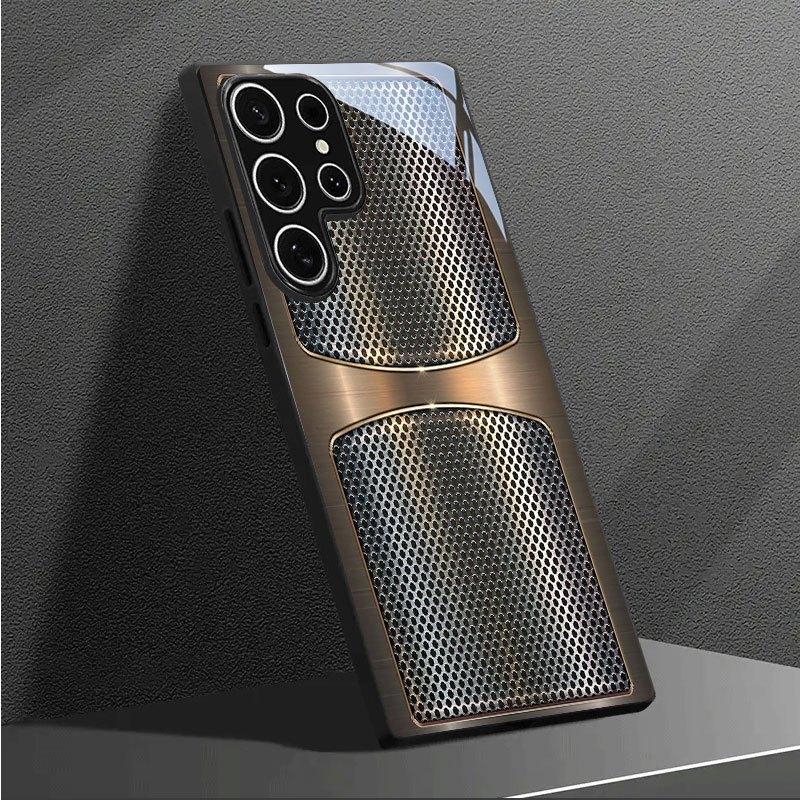 Brushed Metal Mesh fashion phone cases phone case mobile phones glass for Samsung Galaxy S26 S25 S24 S23 S22 FE Ultra Plus