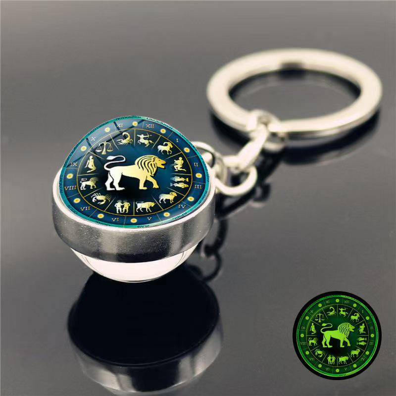 Luminous Zodiac Keychain: Dvanáct souhvězdí s přívěsky ve znamení Býka a Vodnáře