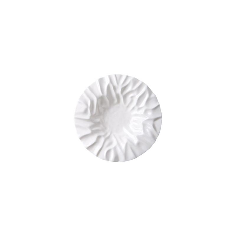 Western Ceramic Round Ruffled Patterned Dinner Plate Restaurant Tableware Home Dinner Pasta Salad Plate White Ceramic Dish Home