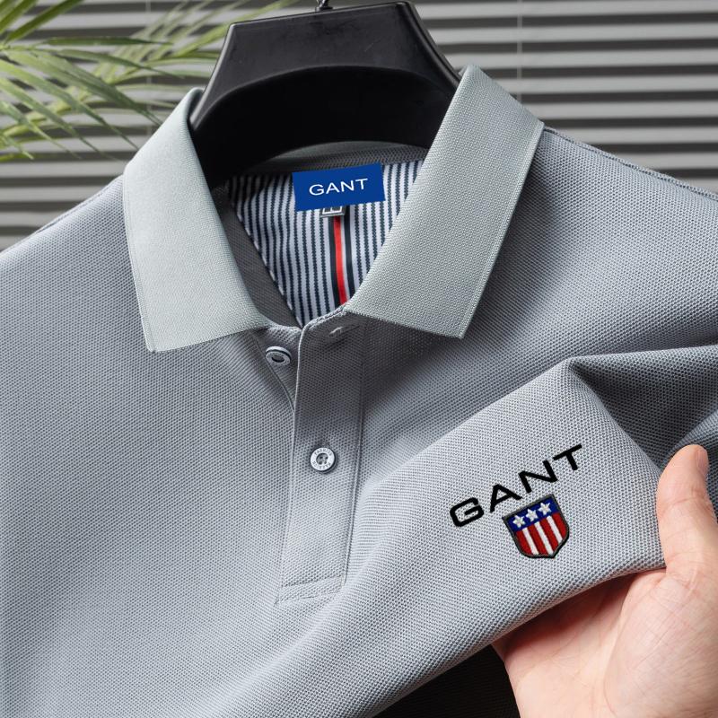 Gant Sommer Herre Ny Broderi Ensfarget Ren Bomull Løs Business Casual Poloskjorte