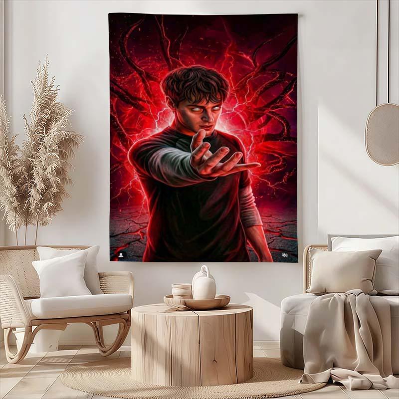 

1pc Wwill Dark Magic Red Aesthetic Tapestry Fan Gift Dorm Bedroom Wall Decor 74x94cm(29x37in)