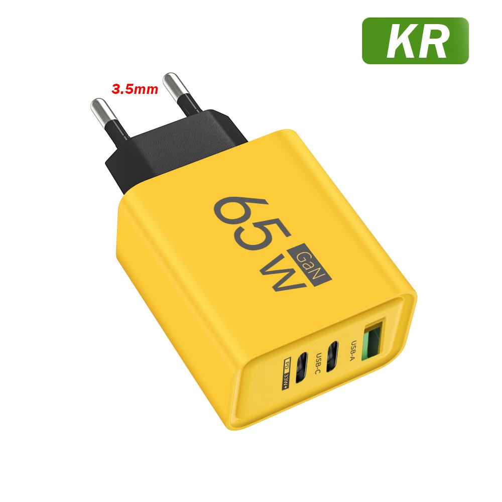 Gesamt 65W GaN Ladegerät USB PD Typ C Schnellladung 3 Anschlüsse Handy-Adapter QC3.0 Für iPhone Pro Max Samsung Galaxy Xiaomi