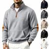 Men's Half-Zip Hoodie Long Sleeve Loose Fit Sweatshirt Pullover with Double Stitching and Paneled Design