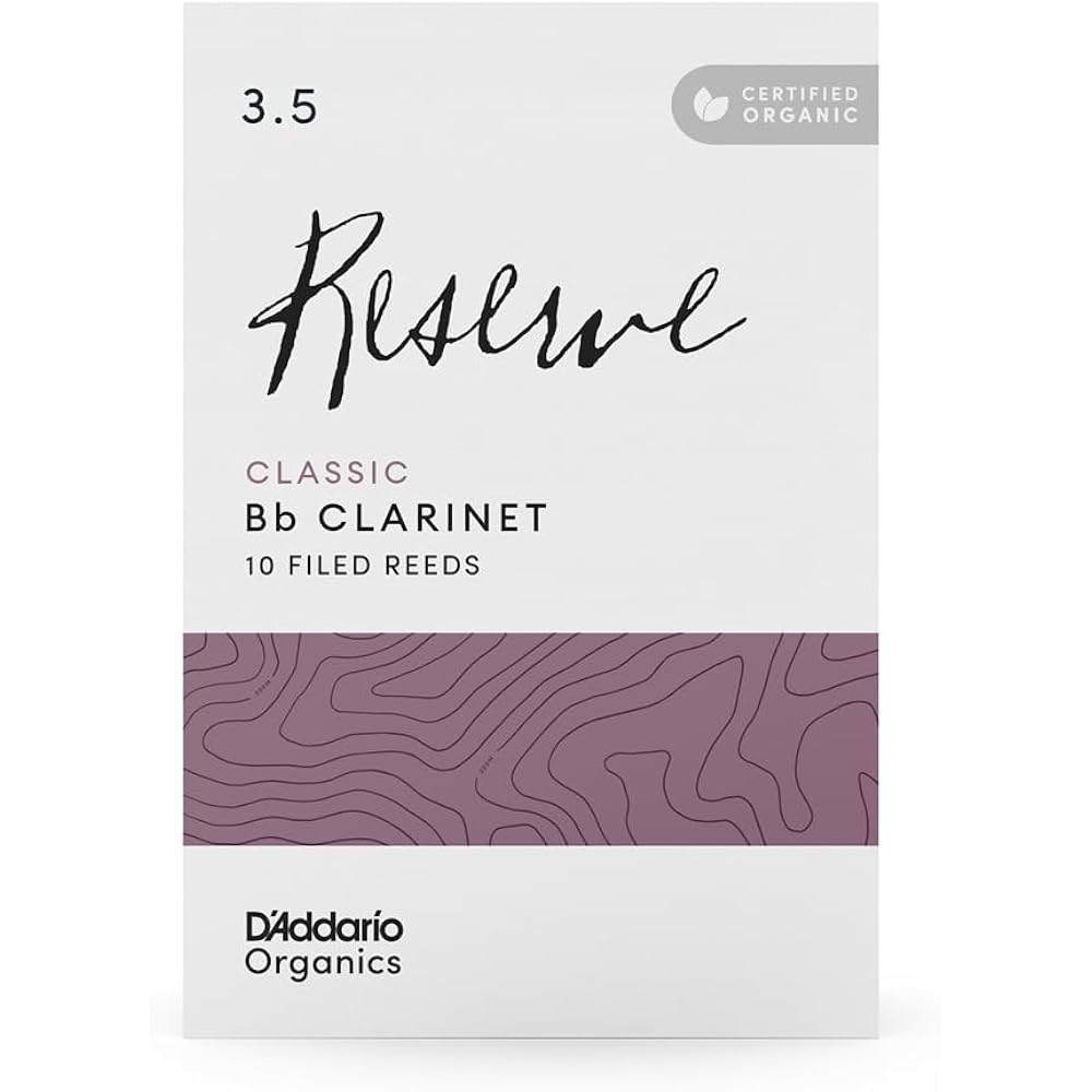 D'Addario WoodWinds Daddario Reed for Bb Clarinet USDA Organic Certified RESERVE CLASSIC ODCT1035...