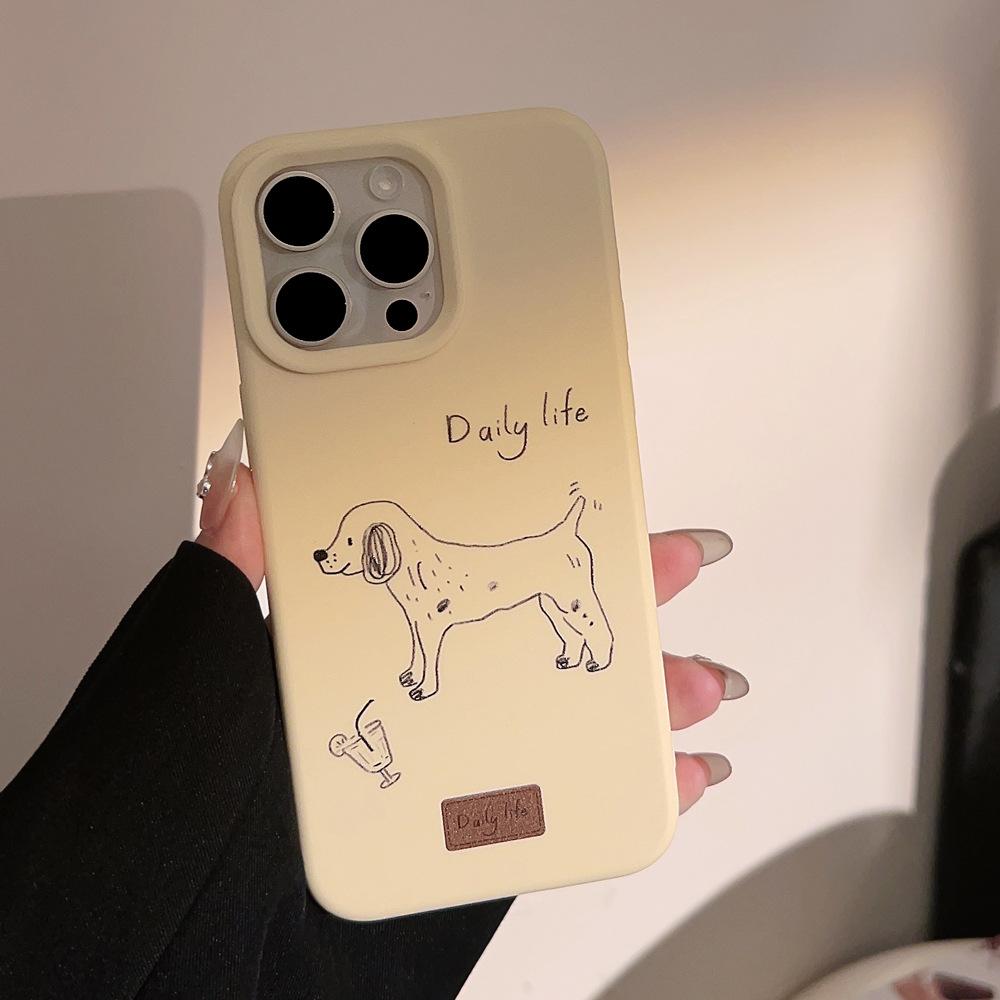 Artistic Minimalist Line Puppy Case for iPhone 16 iPhone 16 Pro Max
