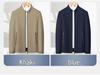 Men's Stand Collar Solid Color Casual Business Jacket for Mid-Aged & Young Adults