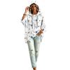 Women's Vintage Floral Print Hooded Pullover Top with Three-Quarter Sleeves for Casual Daily Wear
