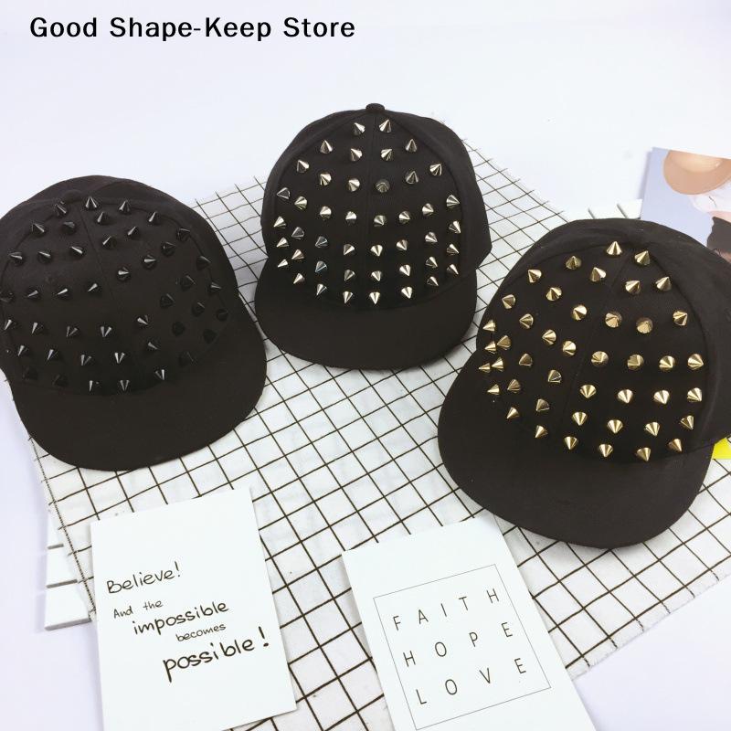 Men And Women's Rivet Flat Hat Punk Rock Hip Hop Stud Baseball Caps Y2K Outdoor Personalized Hat Rivet duckbill cap
