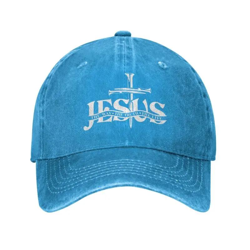 

Unisex Cotton Jesus The Way The Truth The Life Baseball Cap Adult Religion Cross Faith Dad Hat for Men Women Sports Adjustable золотой