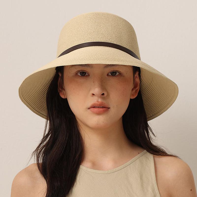 Straw Hat Women's Folding Breathable Fisherman Hat Large Brim Sun Hat