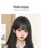 Women's Black Long Straight Wig with High Layer Bangs – Natural Daily Comic Style