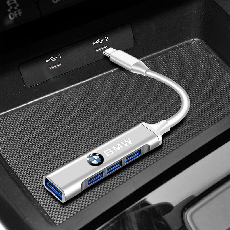 1Pc Type-C Turn USB Adapter Multi Port Distributor Hub For BMW F20 F40 F22 F30 E90 F32 F10 F06 F07 F46 M3 M4 M5 E60 Z4 G20