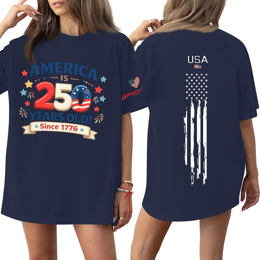 Women's Casual Fashion Round Neck Casual Print Short Sleeve T-Shirt Top
