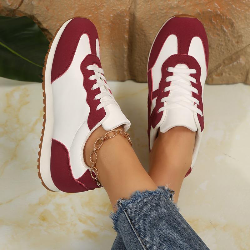 Women's Spring New Simple Solid Color Designer Vulcanized Shoes Casual Walking Cross Lace-up Flat Non-slip Sneakers Plus Size
