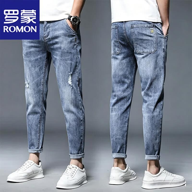 ROMON Men s Slim Fit Straight Leg Jeans 32