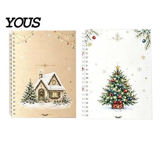 Greeting Card Collector Album Christmas Gift Book, 8x6 Inch Spiral Bound Holiday Keepsake Booklet, Binder Merry Organizer for Xmas Party Supplies