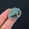 Mothers Day Sale Labradorite Stone Statement Ring Jewelry Size 6.5 925 Silver