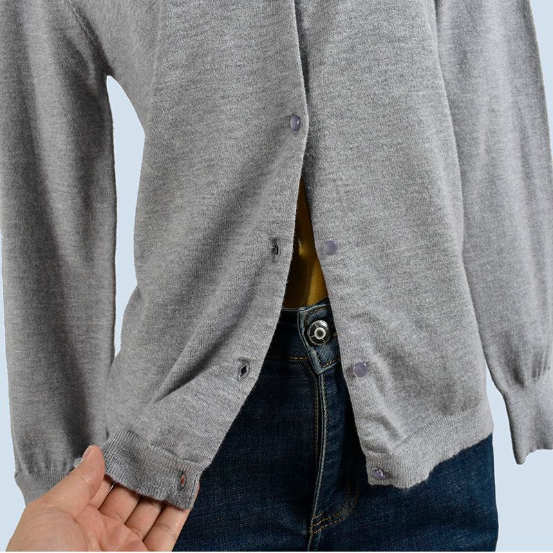 Foreign Trade Order Polo Collar Knit Cardigan Spring and Autumn Loose Women's Long Sleeve Slim Fit Slimming Top Casual All-matching Outer Wear