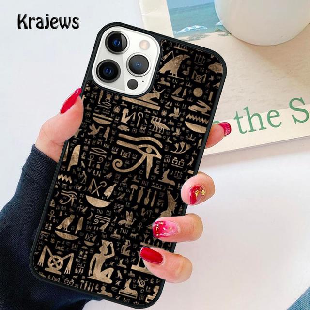 Ancient Egyptian Hieroglyphic soft Phone Case Cover For iPhone 17 Air 16 15 14 plus 11 12 13 pro max coque Fundas