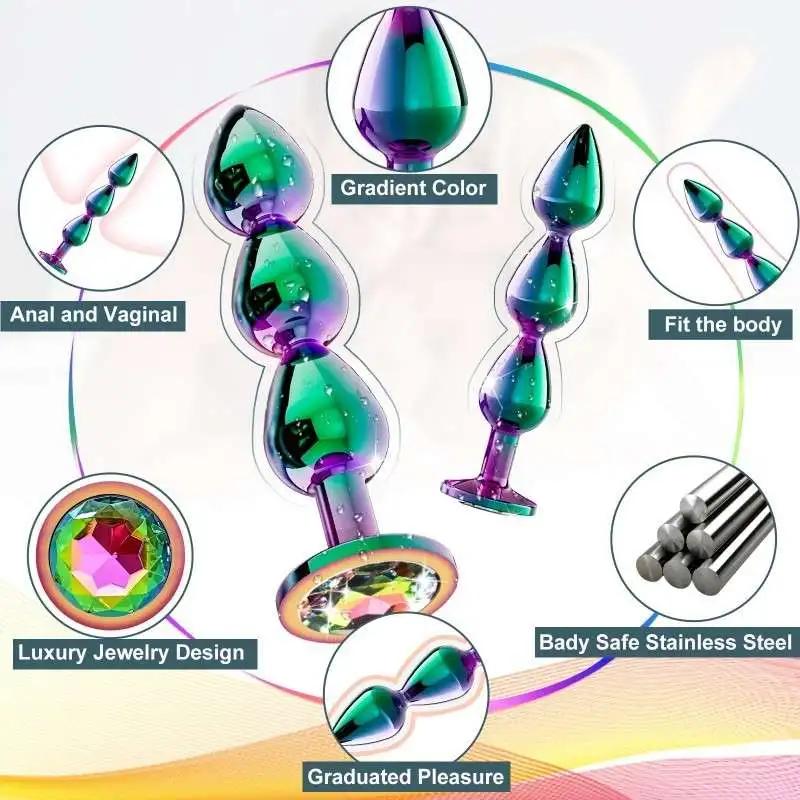 Biluțe Anale Metalice Noi Margele Dop Anal Jucărie Sexuală pentru Femei Dop Anal Dildo Sextoy Jucării Distractive Sextoy Anal Sexy Adult Bărbat