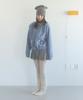 FUNFROMFUN Knotted Beanie, Grey+Ivory