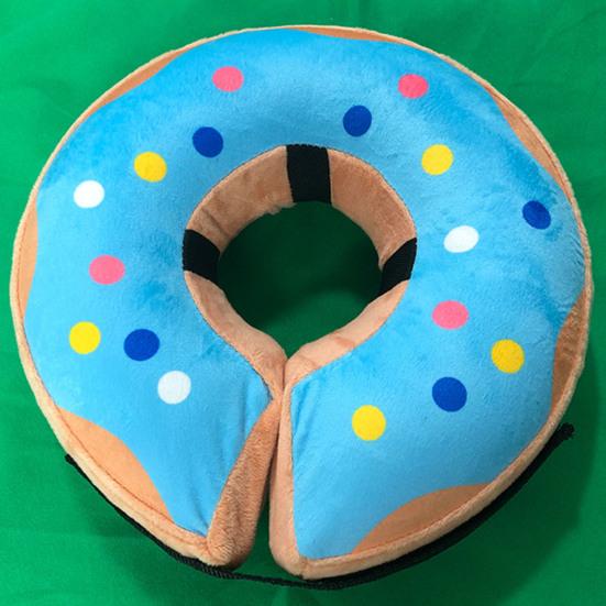 Pet Collar Cartoon Printing Fastener Tape Adjustment Inflatable Dog Lick-Proof Collar After Surgery Pet Supplies