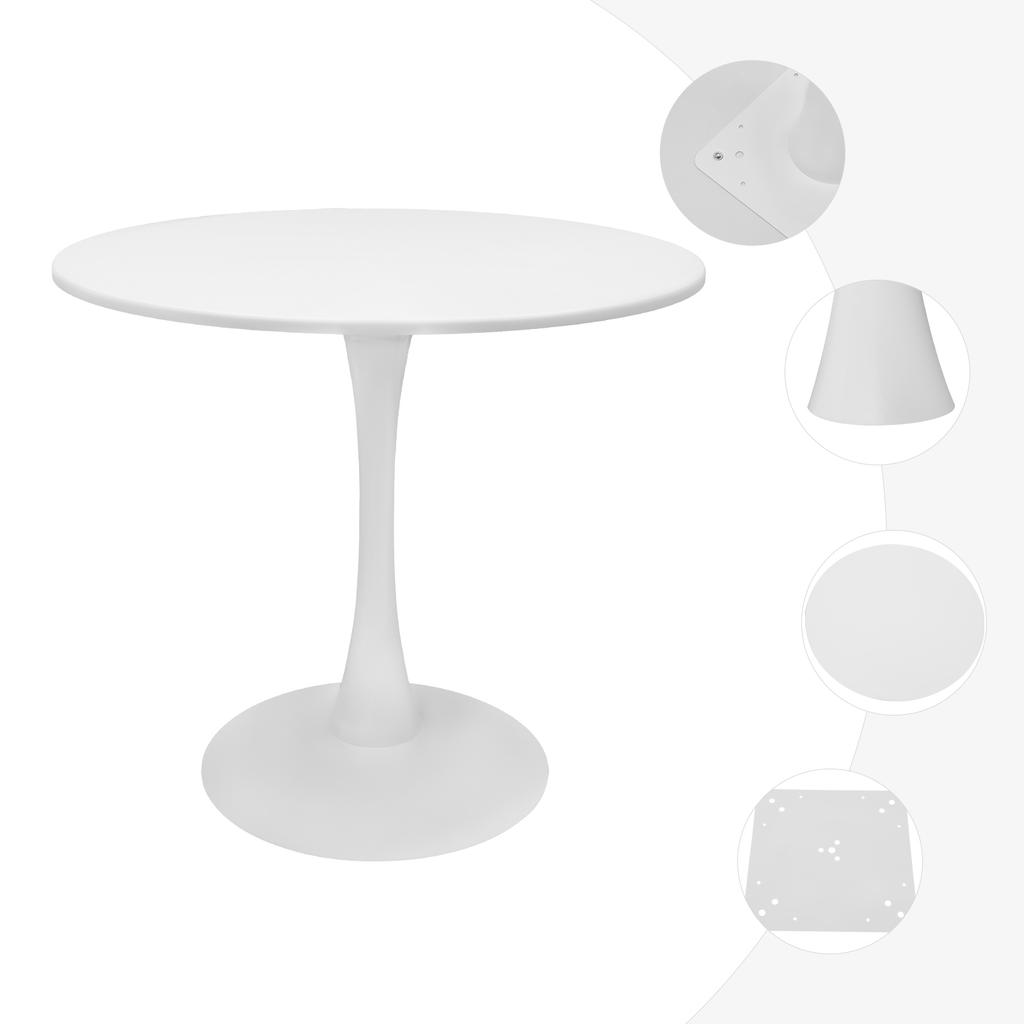Round Dining Table White with Pedestal Base for 1-4 People,Pedestal Dining Table with Round Top for Kitchen Living Room White