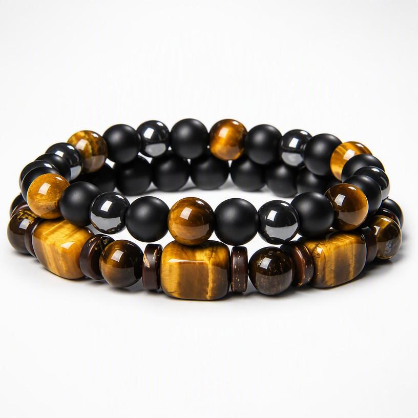 Stone Geometric Beaded Bracelet For Men Women Fashion Jewelry Gift