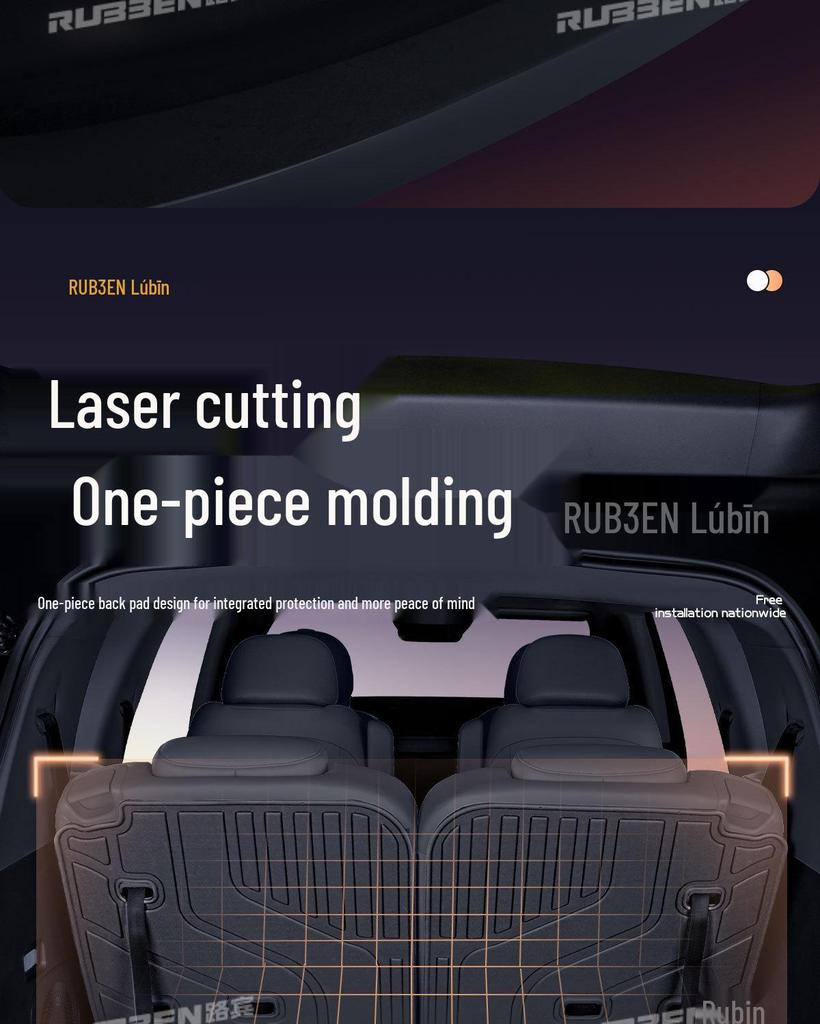 Compatible with 25 Li Auto L9 Models: TPE Trunk Mat, Semi-Enclosed Tail Box Mat, Car Decor Accessories.