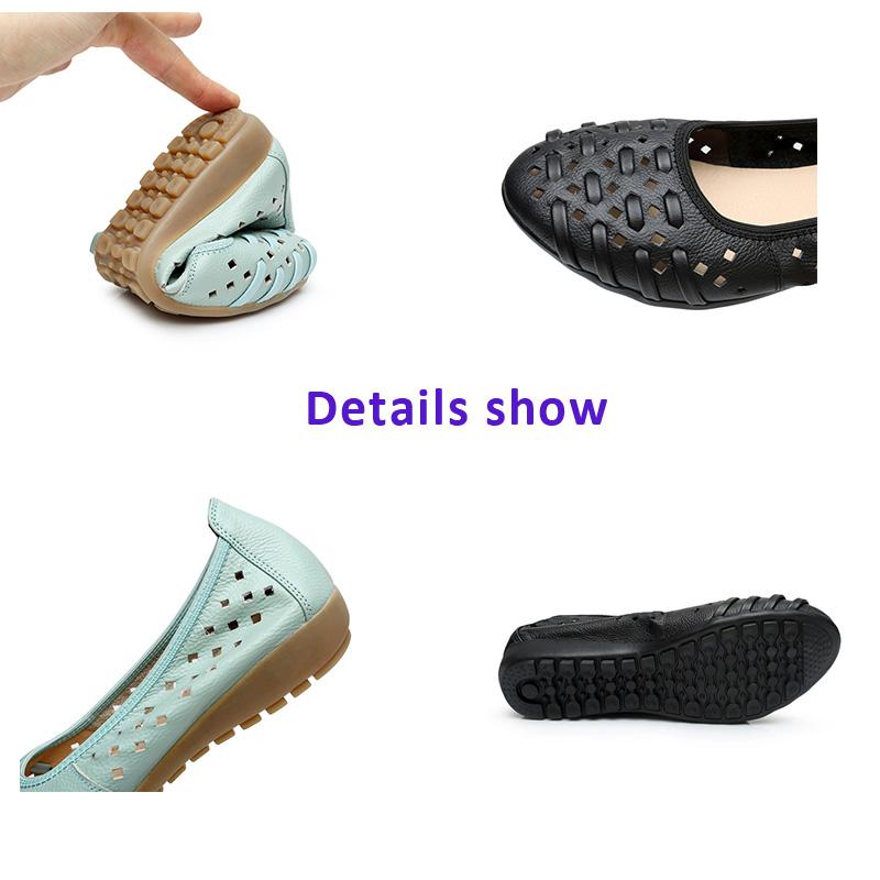 Woman Fashion Real Leather Flat Sandals Plus size 41 42 43 Woman Casual Comfortable Soft Loafers Designer Braid Cut-outs Shoes