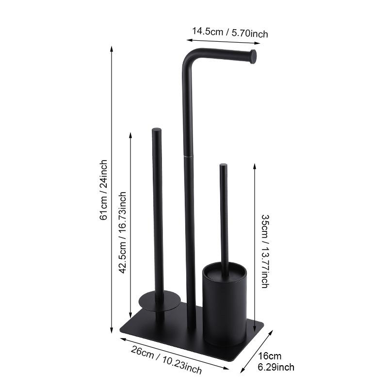 Floor-standing vertical roll paper holder toilet brush bathroom floor-standing toilet paper holder drawer without punching