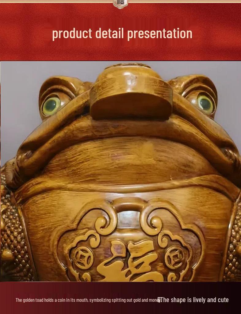Golden Seven-Star Toad Figurine: Wealth Attraction Decor for Office or Housewarming Gift